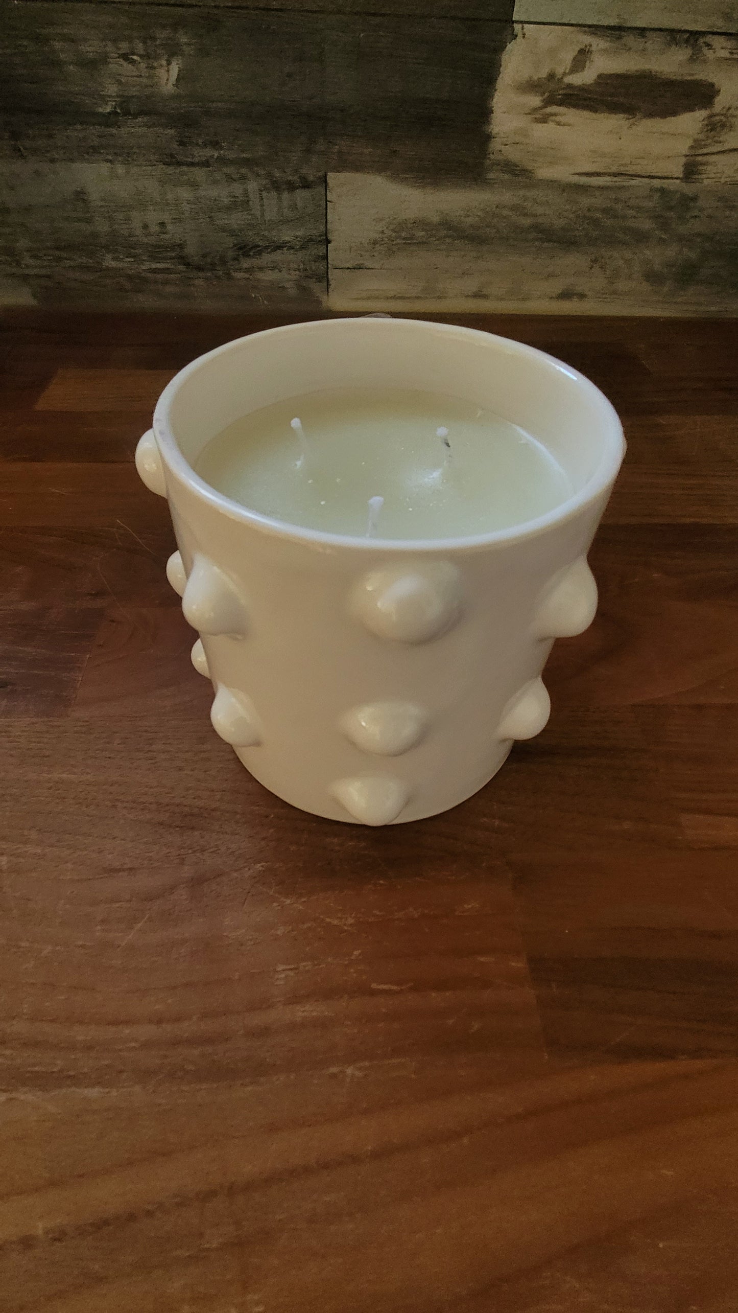 BOUGIE EN CERAMIQUE BLANC DECO BUBBLE
