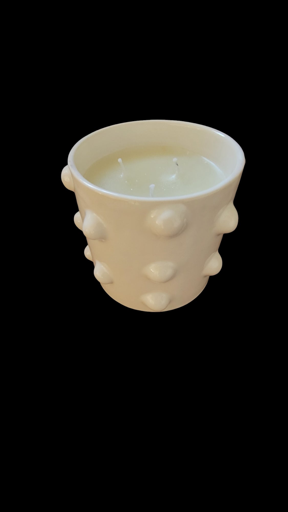BOUGIE EN CERAMIQUE BLANC DECO BUBBLE