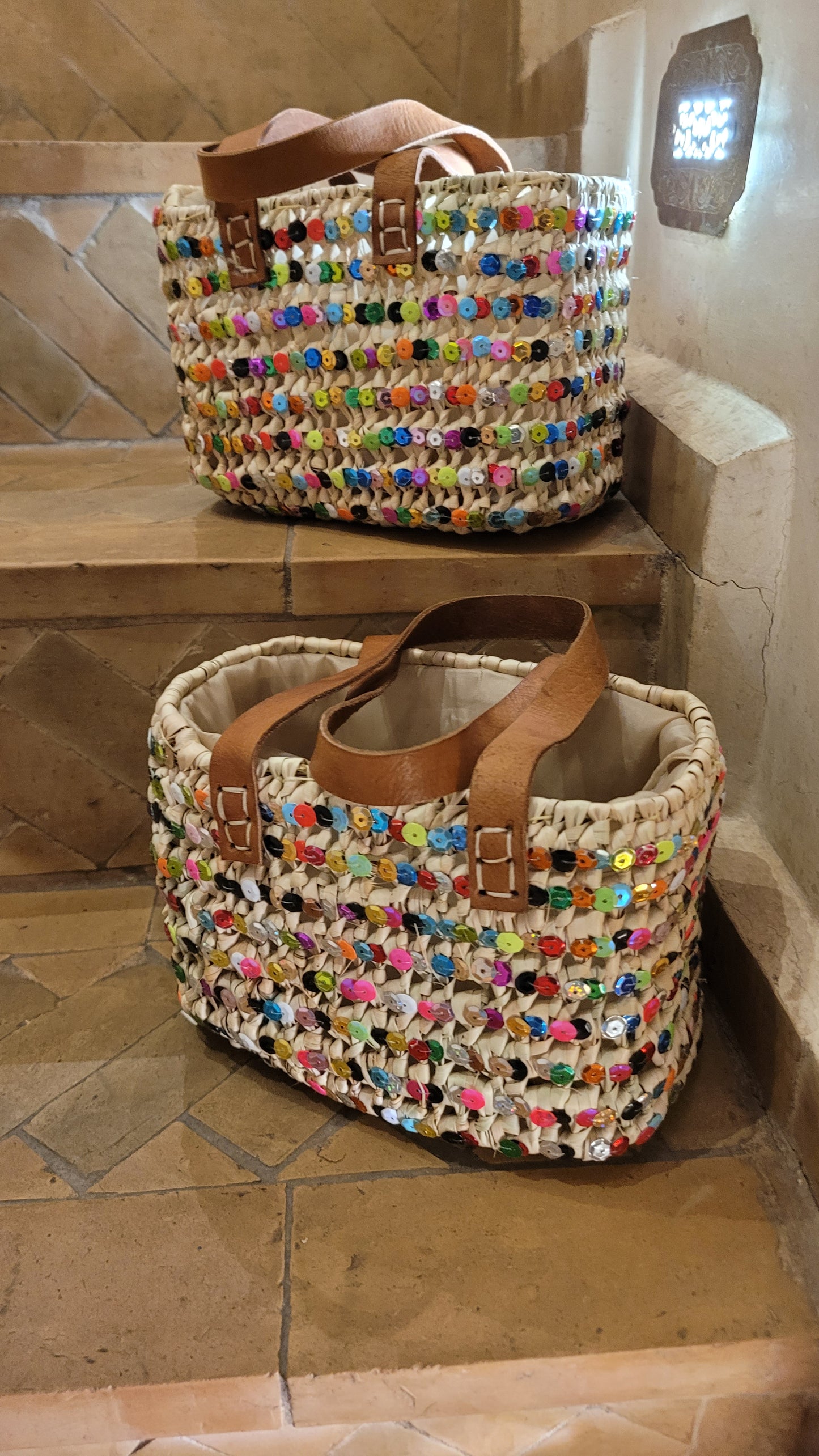 PANIER CABAS DOUM ET PAILLETTES