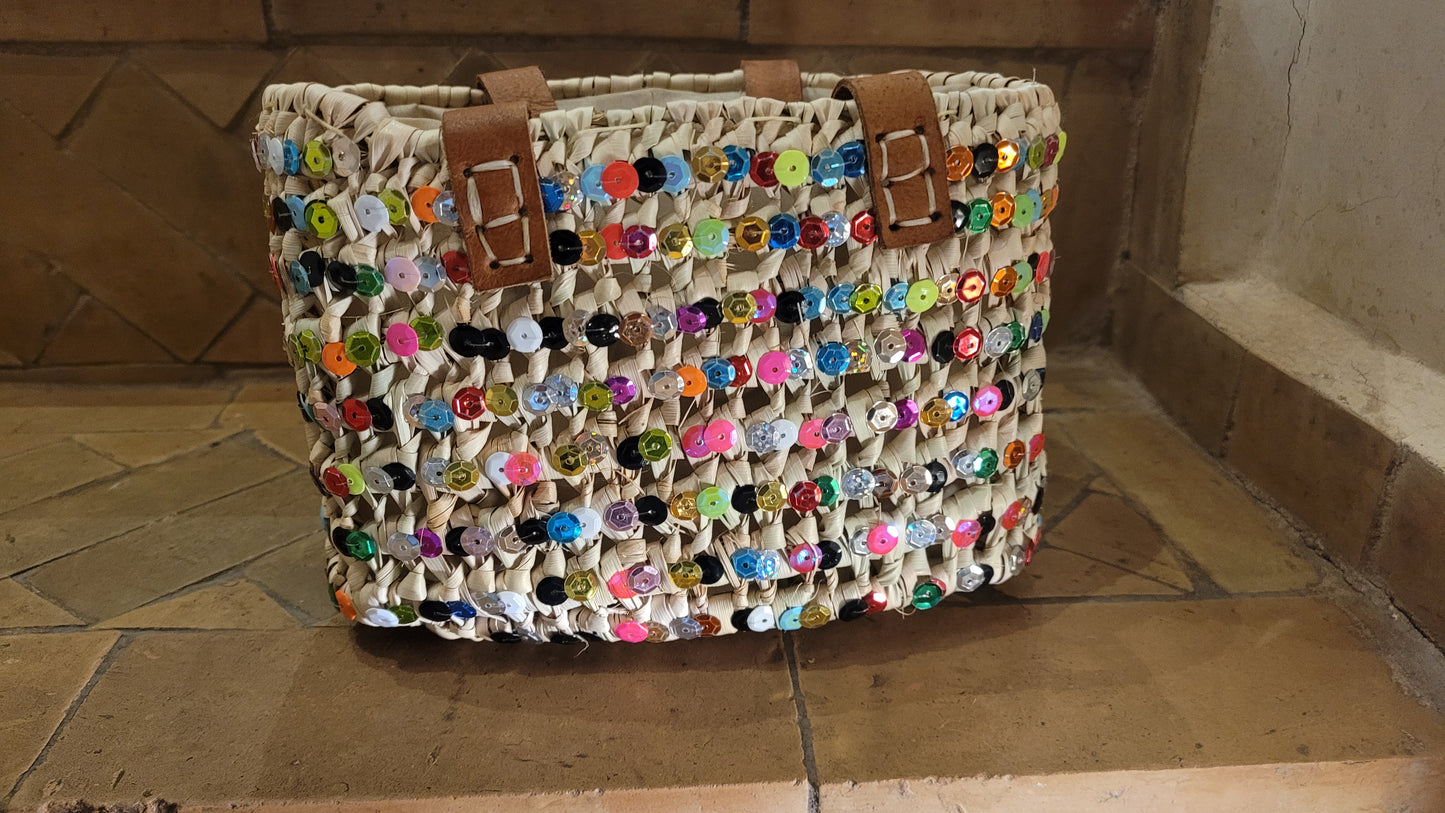 PANIER CABAS DOUM ET PAILLETTES