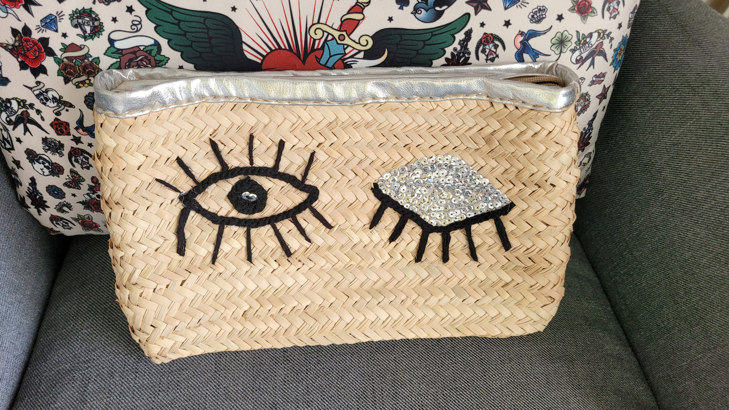 POCHETTE OSIER BRODERIE ET PAILLETTES