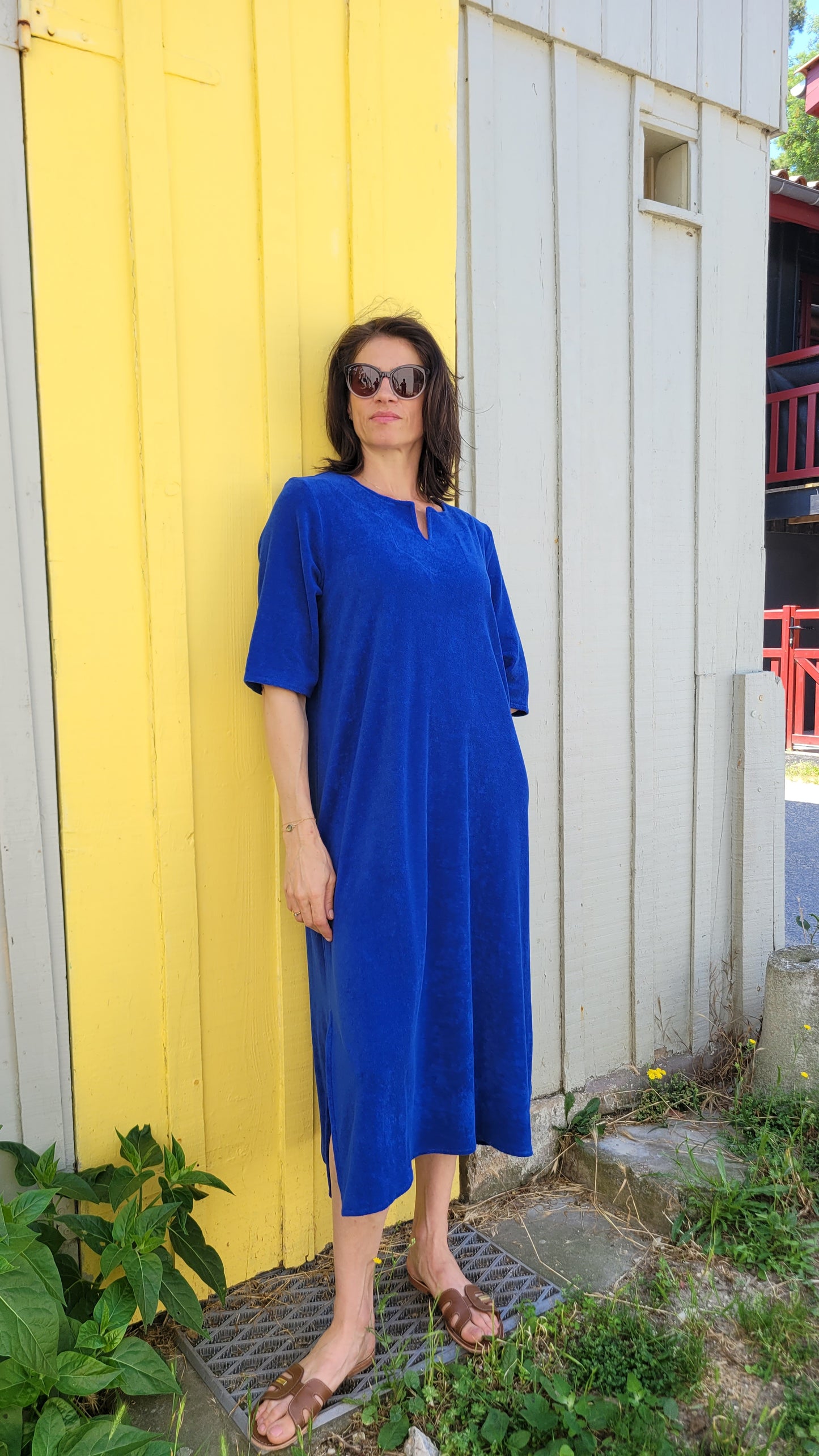 ROBE LONGUE "LOUISA" en Éponge Coton — Chic & Confortable