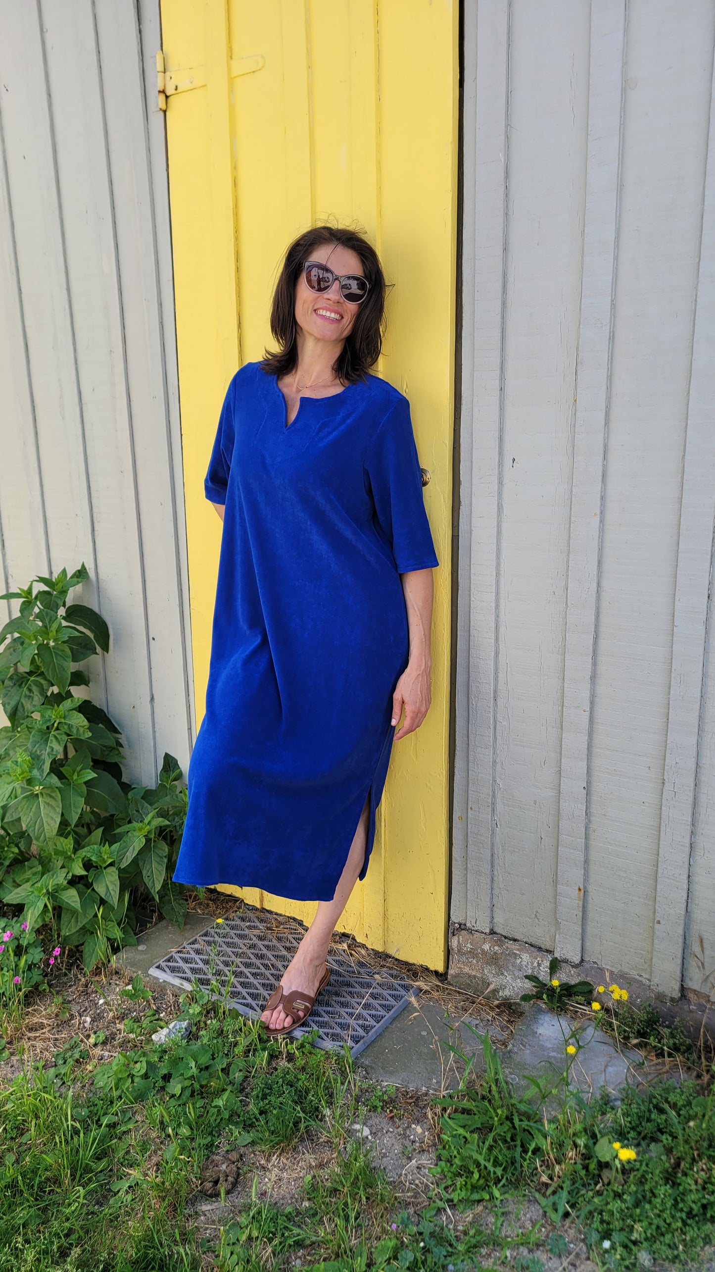 ROBE LONGUE "LOUISA" en Éponge Coton — Chic & Confortable