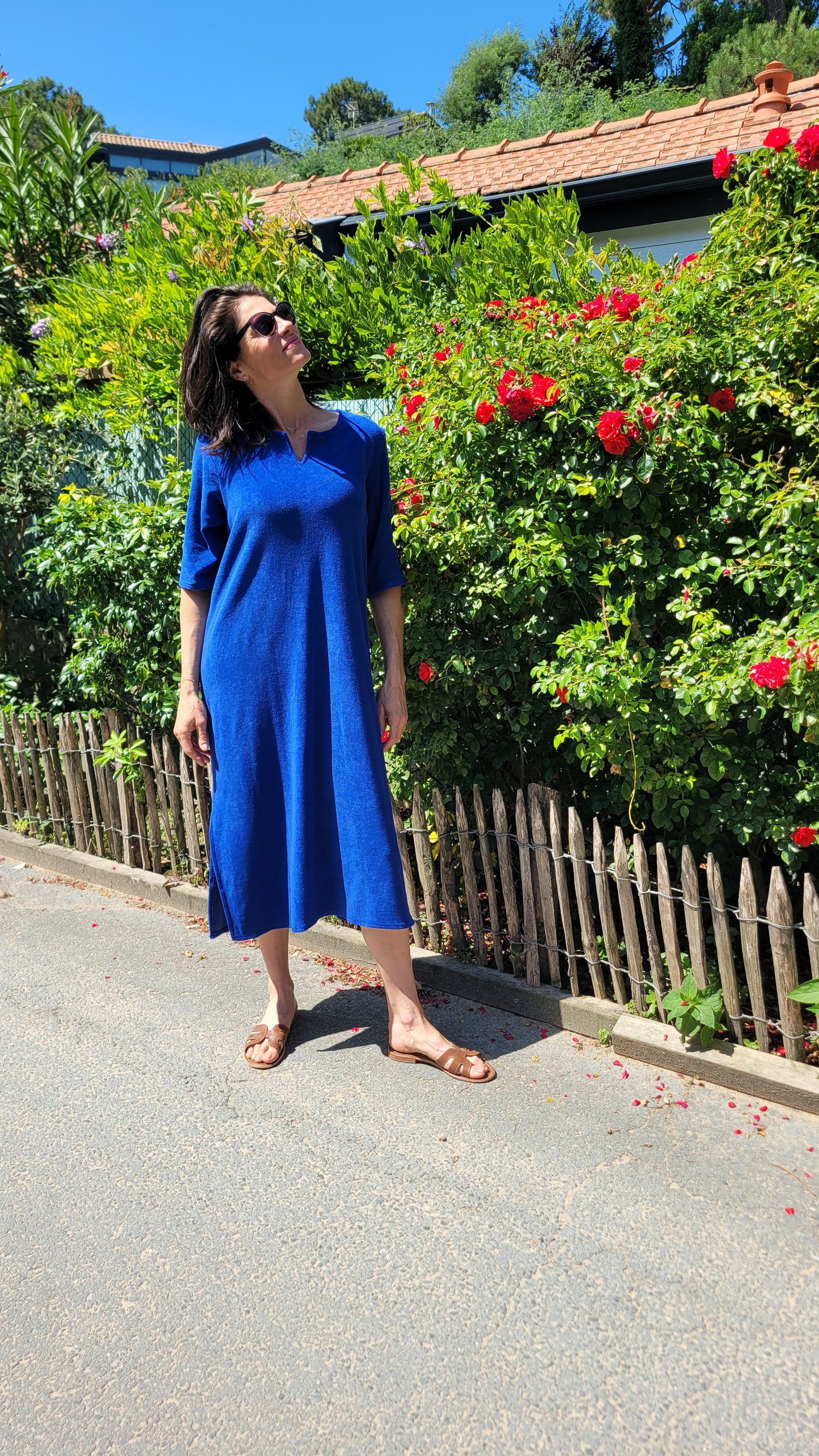 ROBE LONGUE "LOUISA" en Éponge Coton — Chic & Confortable