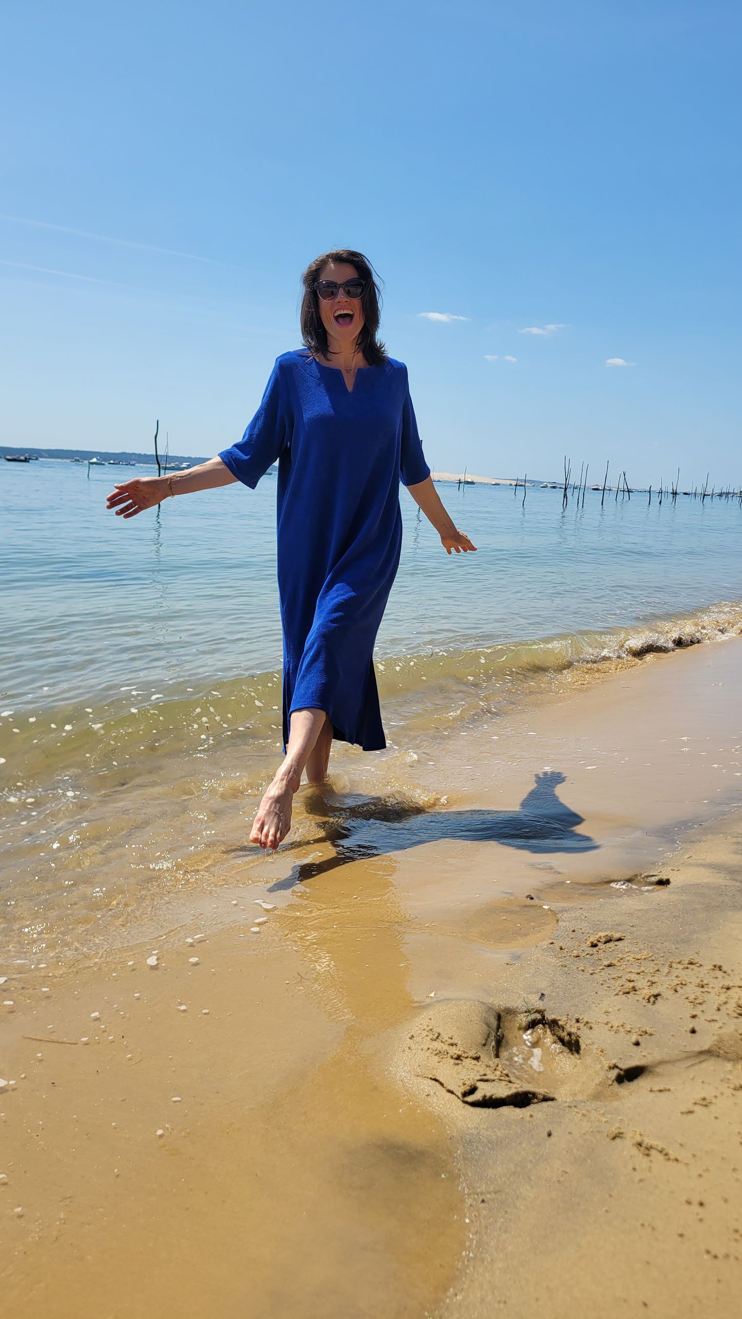 ROBE LONGUE "LOUISA" en Éponge Coton — Chic & Confortable