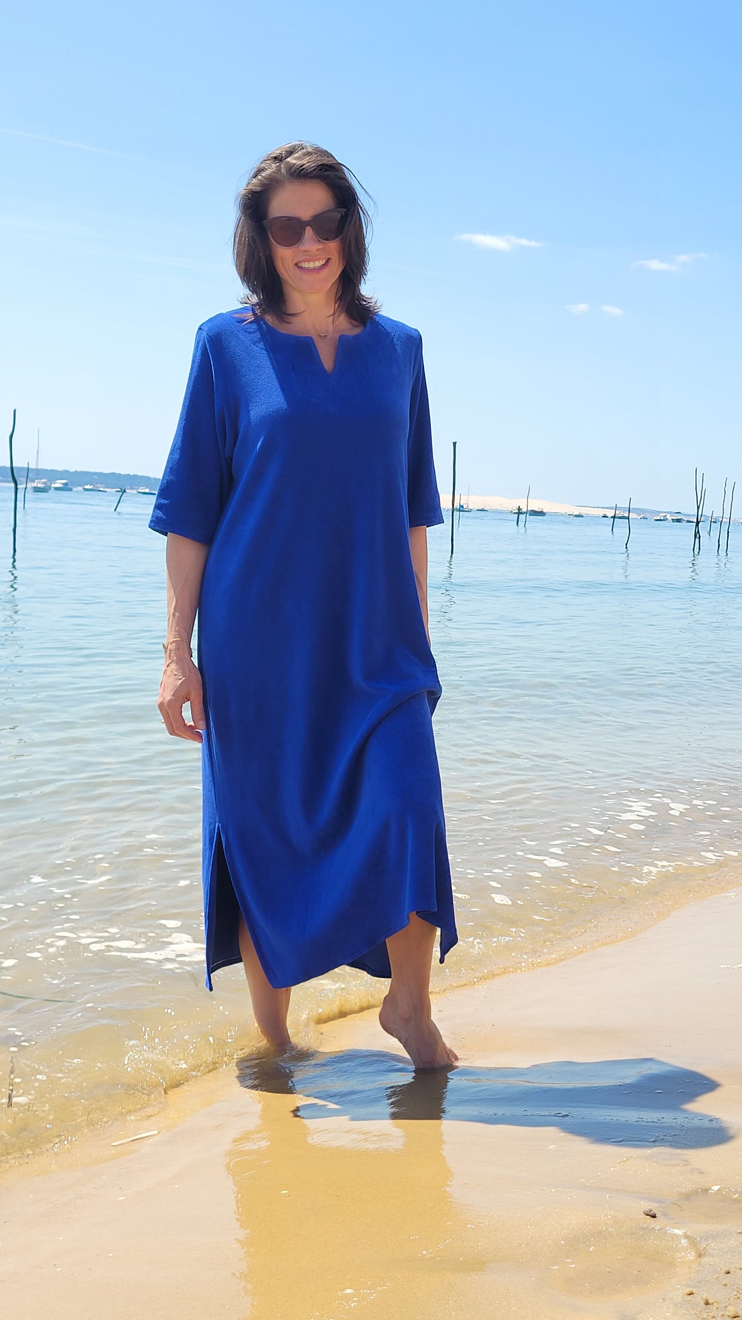 ROBE LONGUE "LOUISA" en Éponge Coton — Chic & Confortable