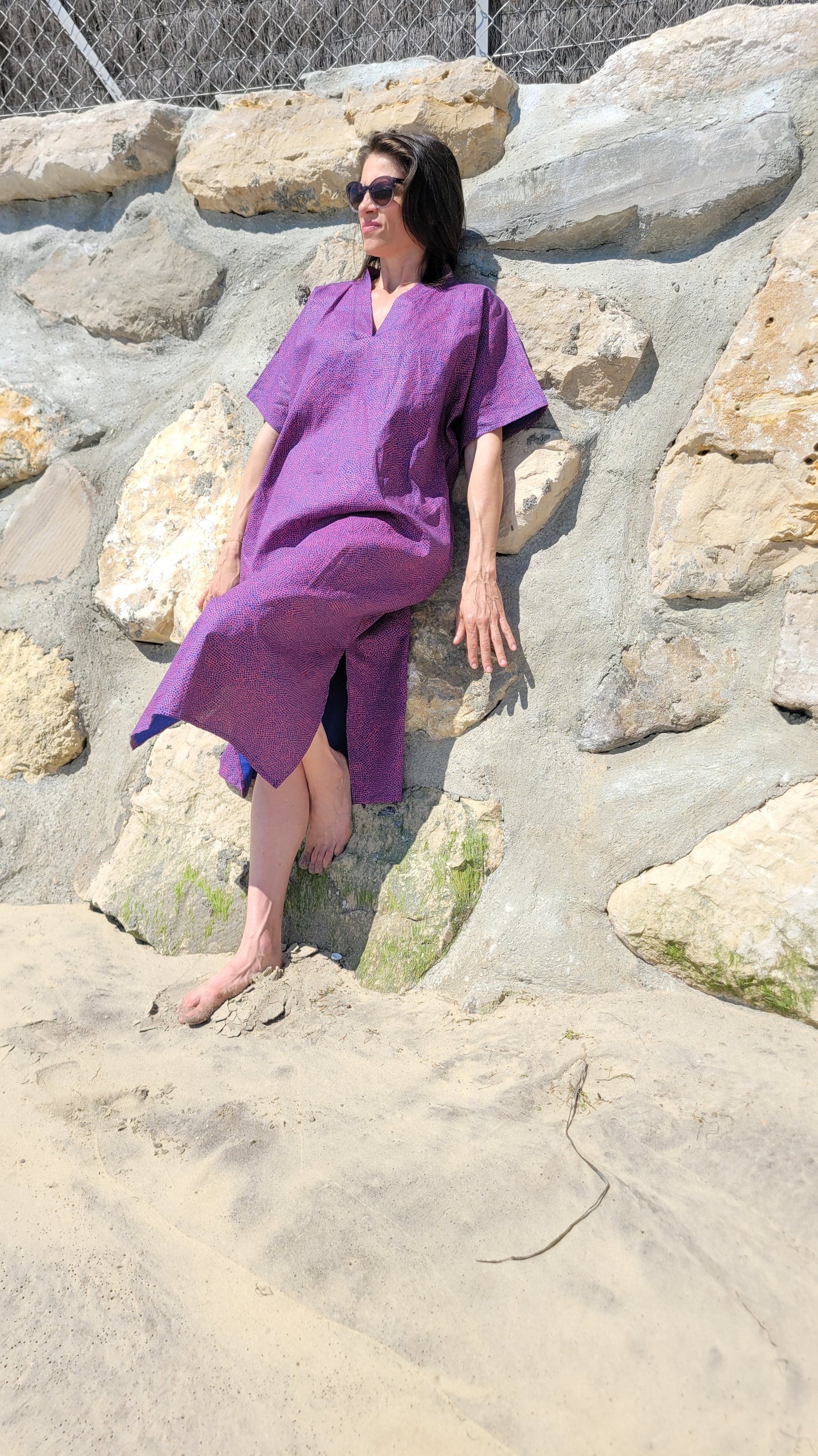 ROBE CAFTAN "MARRAKECH" Longue avec Poches — Chic & Polyvalente en Lin et Jeans
