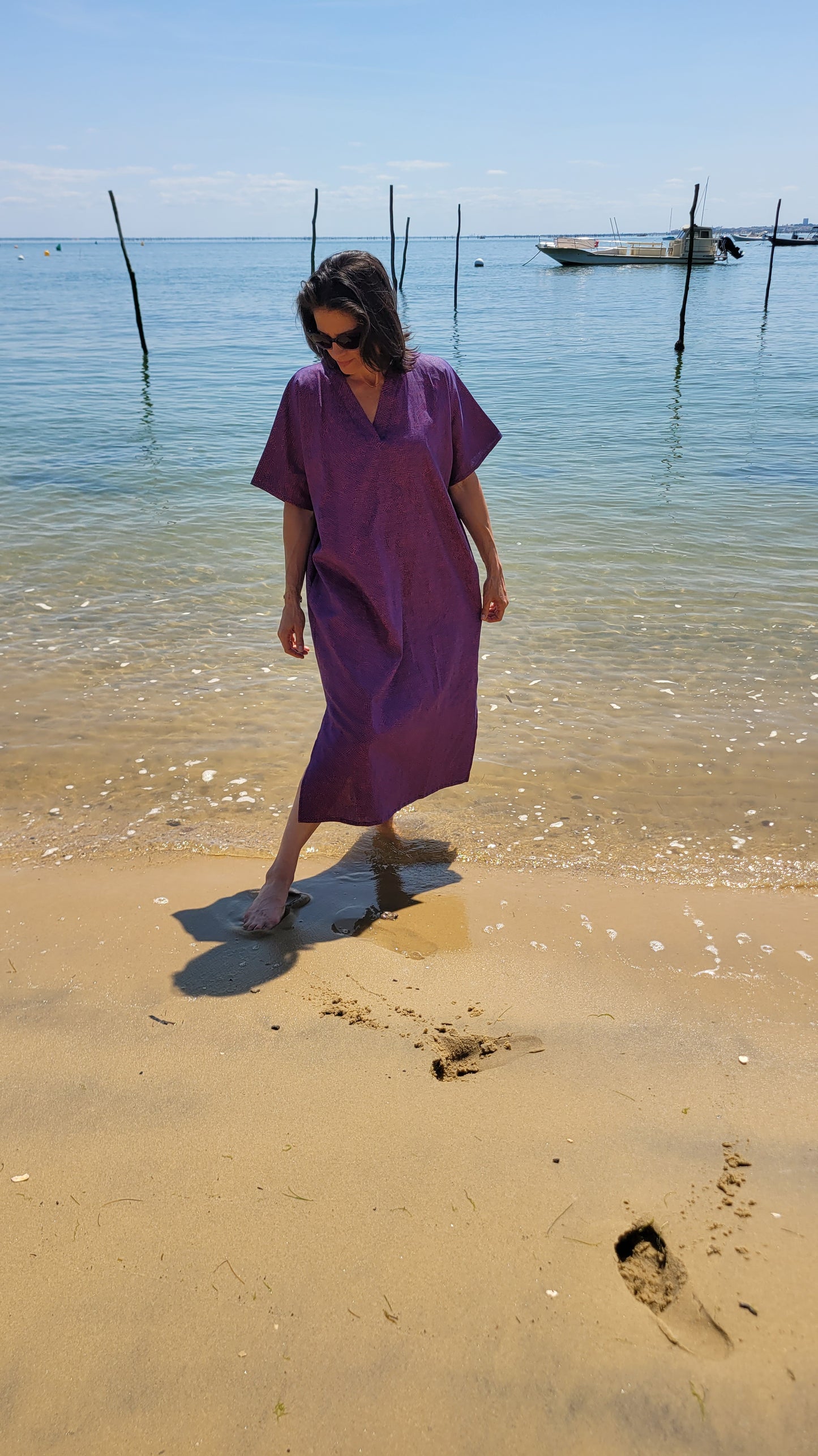 ROBE CAFTAN "MARRAKECH" Longue avec Poches — Chic & Polyvalente en Lin et Jeans