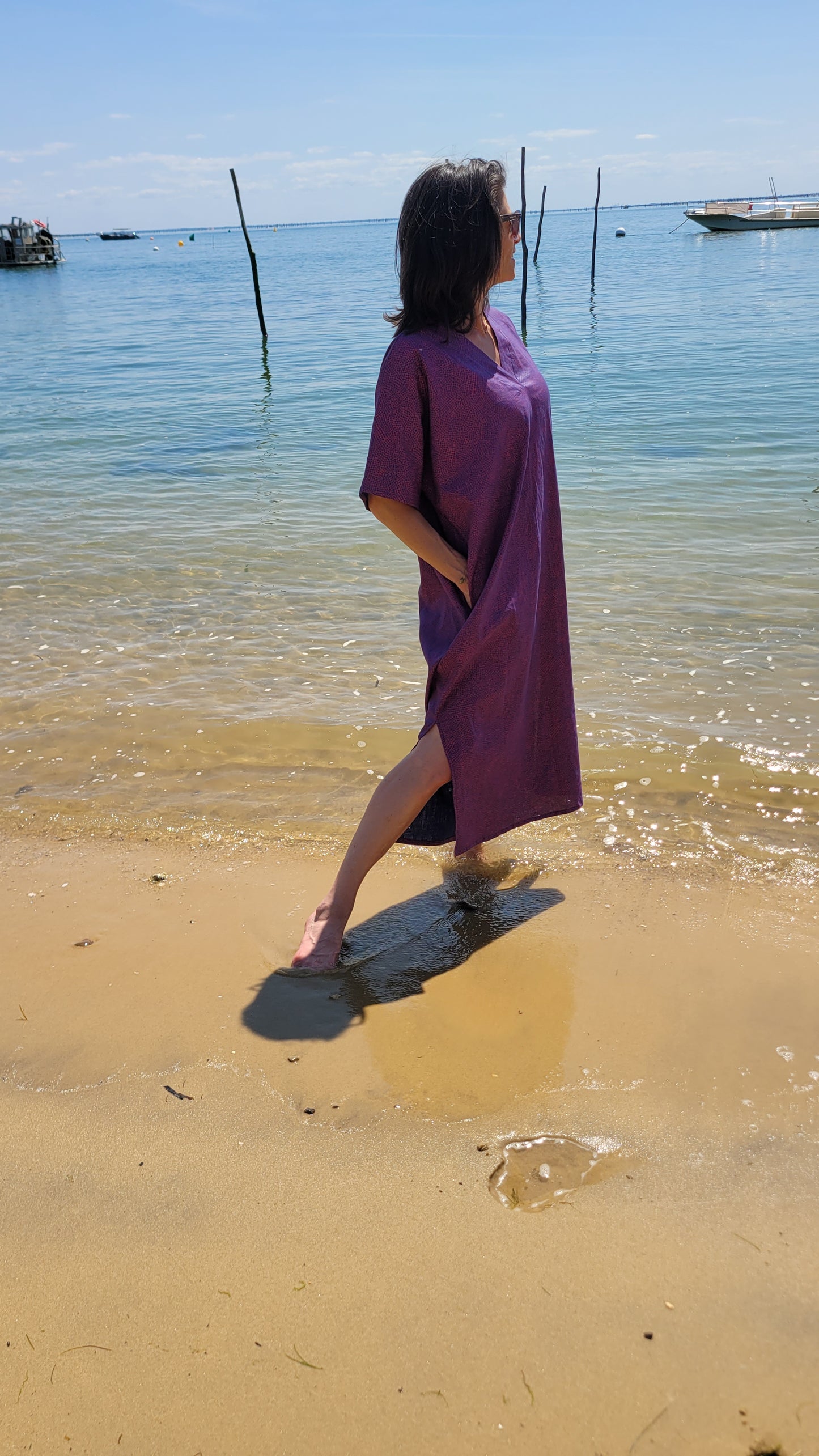 ROBE CAFTAN "MARRAKECH" Longue avec Poches — Chic & Polyvalente en Lin et Jeans