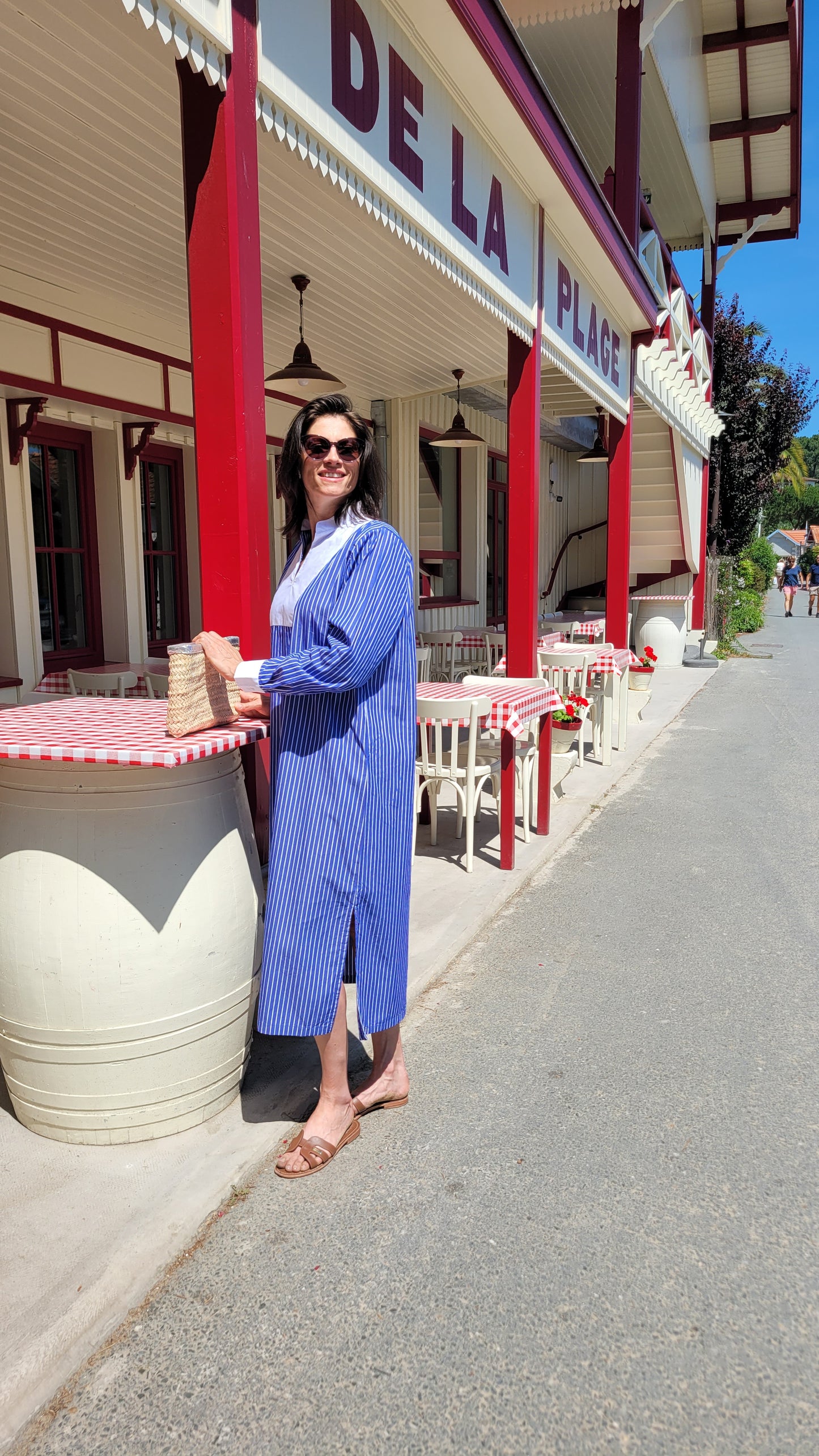 Robe Longue Chemise Col Mao en Coton "SONIA" — Chic & Confortable