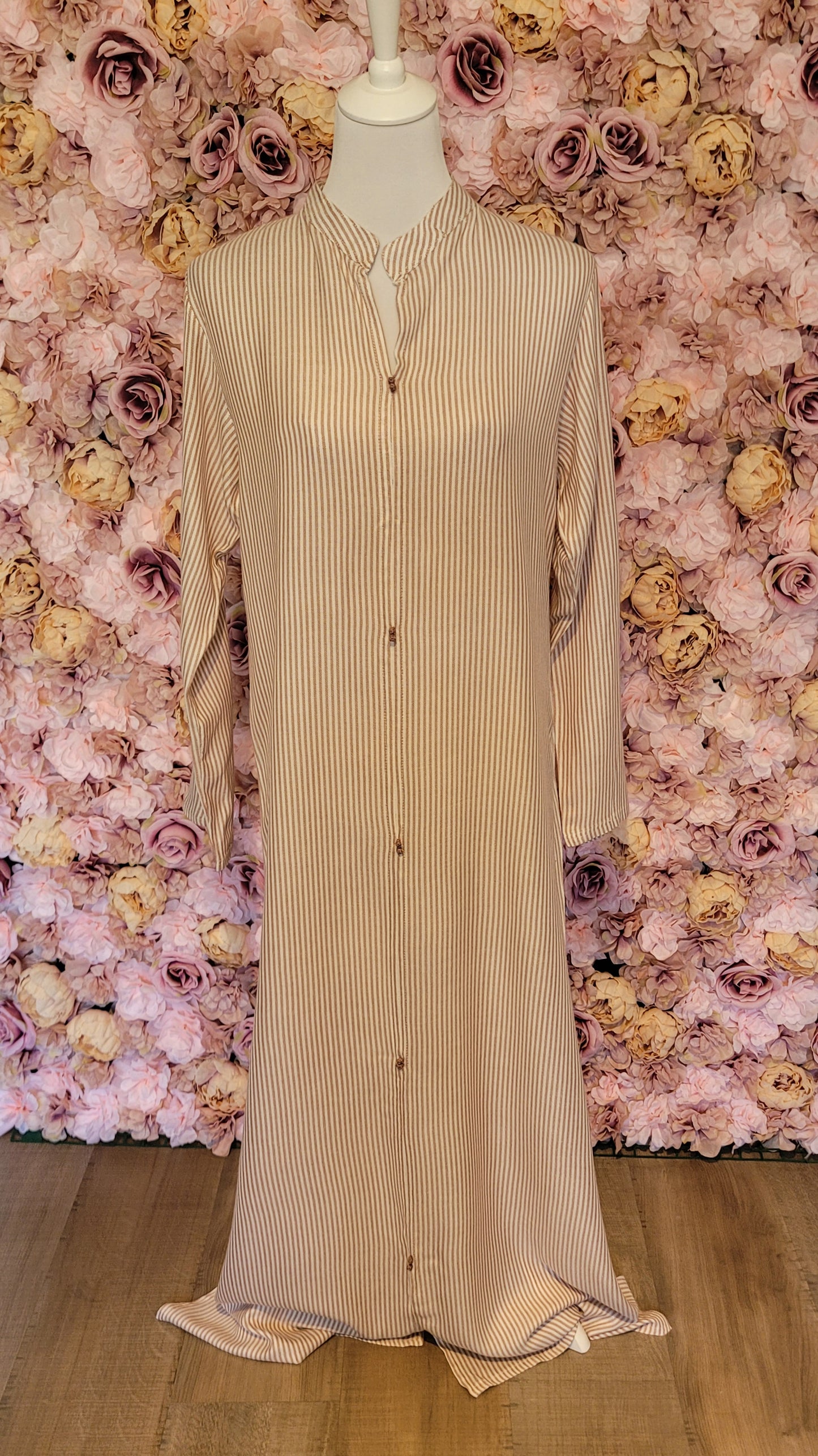 ROBE CAFTAN "FES" A Manches Longues — Chic & Polyvalente en coton-lin