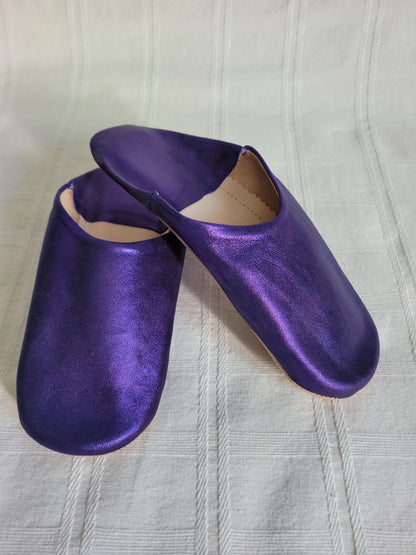 BABOUCHES VIOLET METALLIQUE