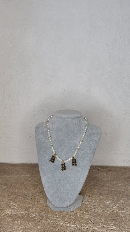 COLLIER PERLES ET OURSONS