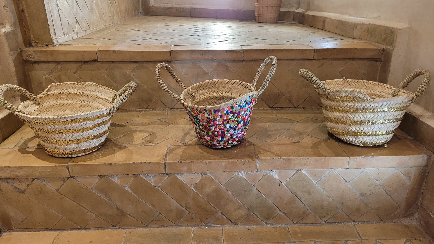 PETIT PANIER OSIER PAILLETTES