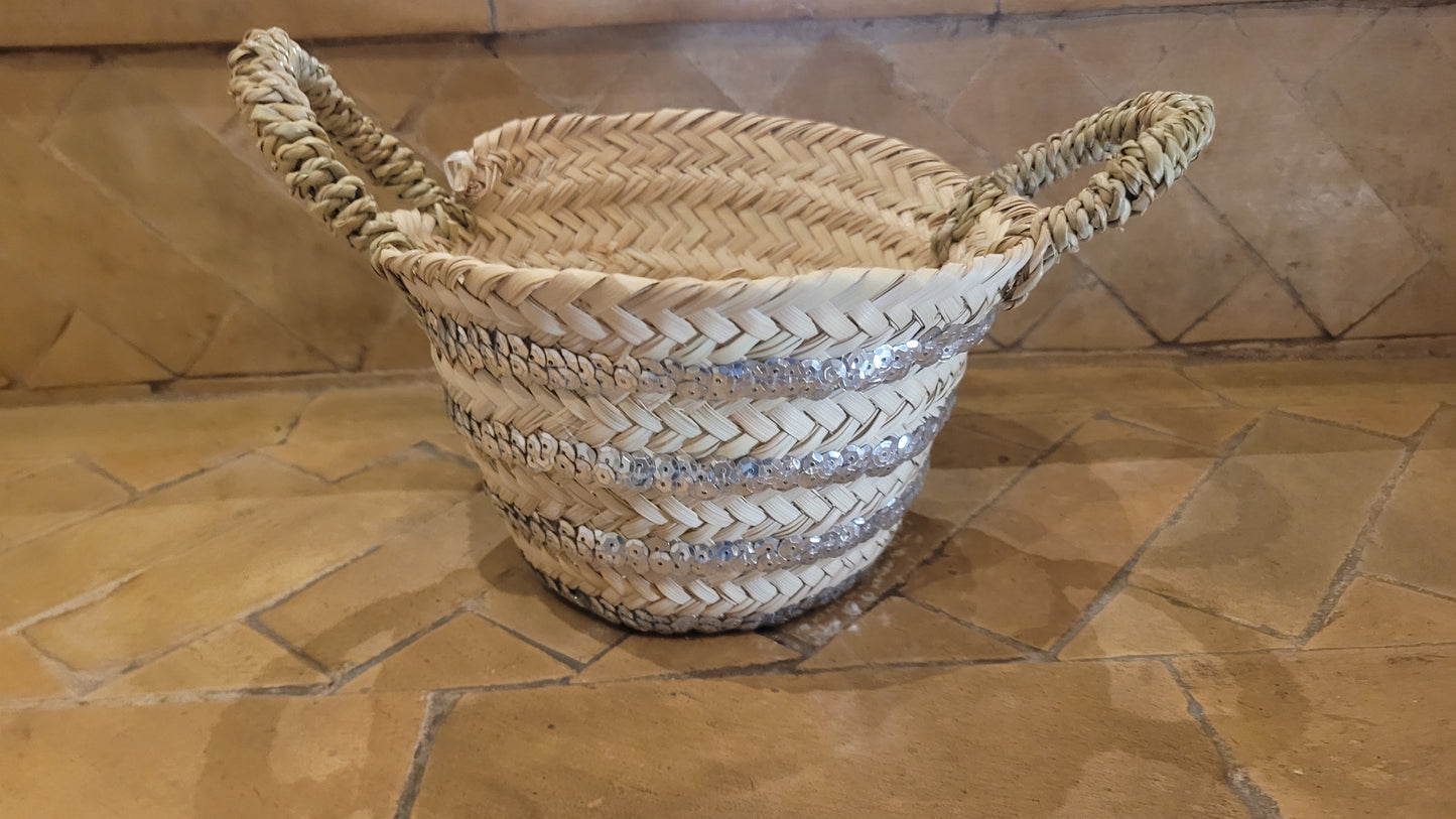 PETIT PANIER OSIER PAILLETTES