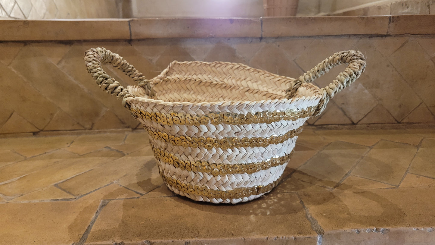 PETIT PANIER OSIER PAILLETTES