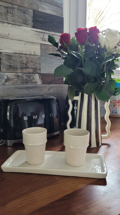 DUO VERRES ET ASSIETTE-PLATEAU SWAK