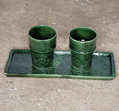 DUO VERRES ET ASSIETTE-PLATEAU SWAK