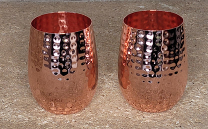 Duo Gobelet en Cuivre Martelé — Fabrication Artisanale, Doré ou Cuivré