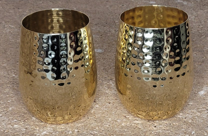 Duo Gobelet en Cuivre Martelé — Fabrication Artisanale, Doré ou Cuivré