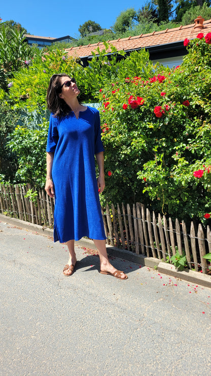ROBE LONGUE "LOUISA" en Éponge Coton — Chic & Confortable