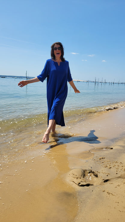 ROBE LONGUE "LOUISA" en Éponge Coton — Chic & Confortable