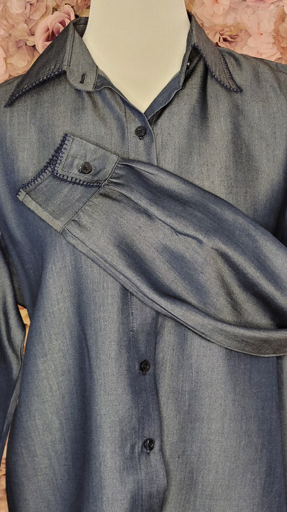 CHEMISE "TEDDY" 2.0 en Coton avec Manches et col  Brodés Randa — Élégance Artisanale