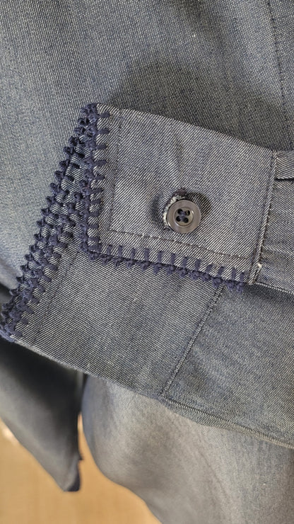 CHEMISE "TEDDY" 2.0 en Coton avec Manches et col  Brodés Randa — Élégance Artisanale