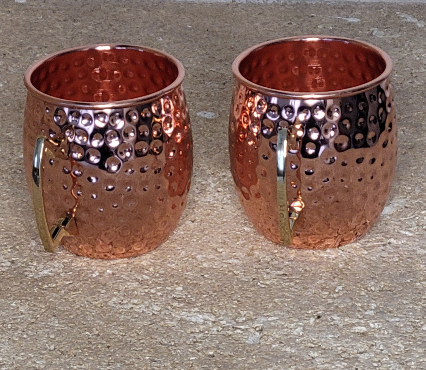 Duo Gobelet en Cuivre Martelé — Fabrication Artisanale, Doré ou Cuivré