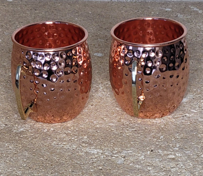 Duo Gobelet en Cuivre Martelé — Fabrication Artisanale, Doré ou Cuivré