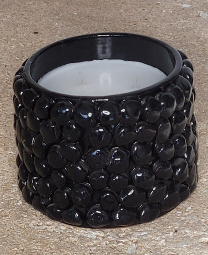 Bougie artisanale en céramique blanche – Design Bubble – Senteur Houd