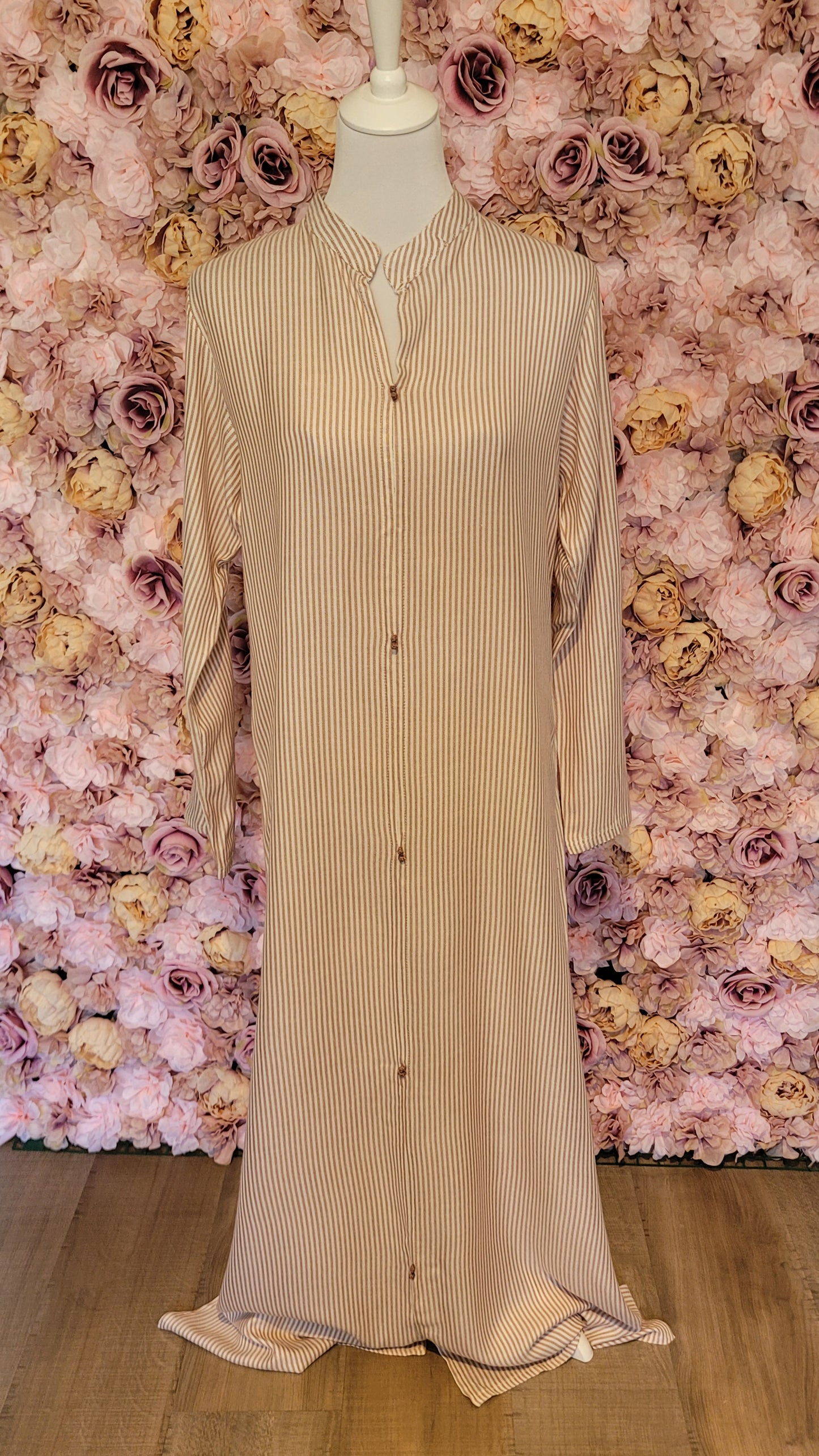 ROBE CAFTAN "FES" A Manches Longues — Chic & Polyvalente en coton-lin