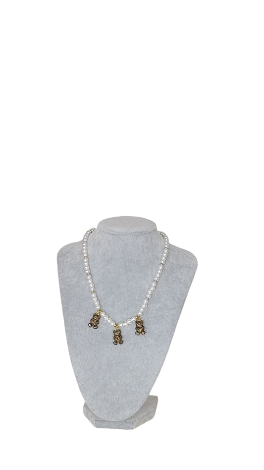 COLLIER PERLES ET OURSONS